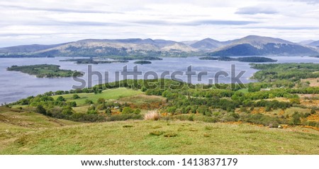 Conic Hill, Balmaha, West Hiland Way Track, long distance hike - Scotland, UK Royalty-Free Stock Photo #1413837179