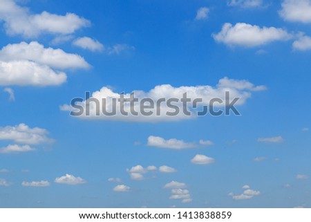 White  clouds on blue sky ,nature background ,On a clear day