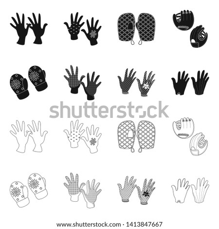 Vector illustration of silhouette and safety icon. Set of silhouette and comfort stock symbol for web.