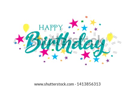 Happy Birthday text with typographic style vector design. can be used for greeting cards. Birthday card. birthday invitation card 