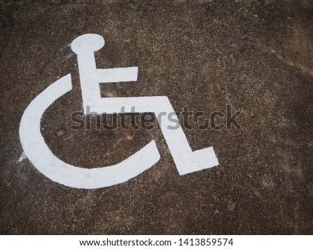 White park sign for disabled on concrete floor in the hospital