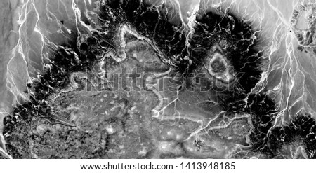 the starry Night, allegory, abstract naturalism, Black and white photo, abstract photography of landscapes of the deserts of Africa from the air, aerial view, contemporary photographic art, 