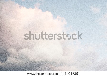  soft cloud and sky with grunge paper texture 