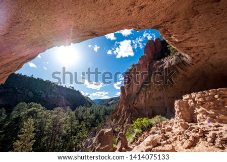 Alcove House in Bandelier National Monument, New Mexico, USA Royalty-Free Stock Photo #1414075133