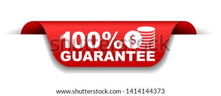 red vector illustration banner 100% guarantee