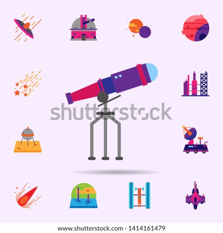 Space, telescope color icon. Universal set of Space for website design and development, app development