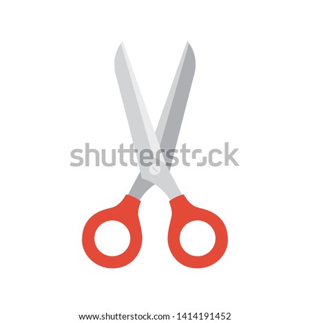 open scissor in white background icon