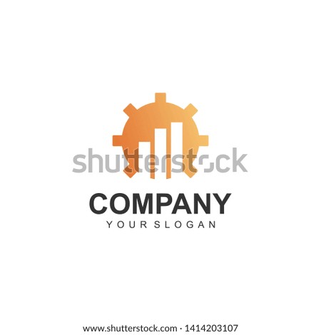 gear finance logo template design vector