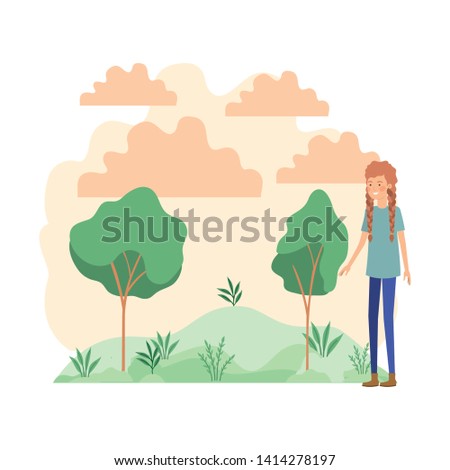 woman standing in landscape avatar character