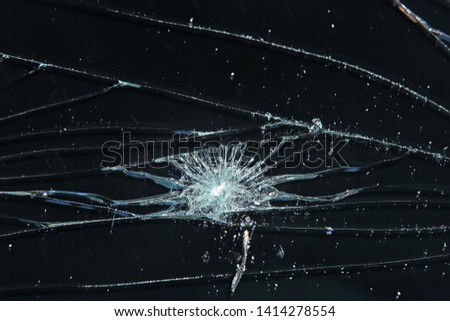 cracked black glass / broken glass abstract texture background