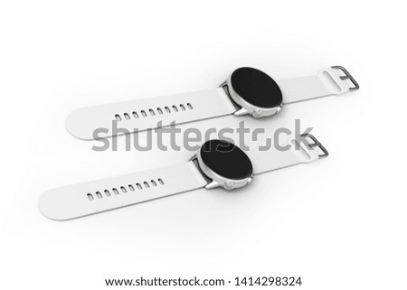 Wristlet watch Mock up isolated on white background.3d rendering.