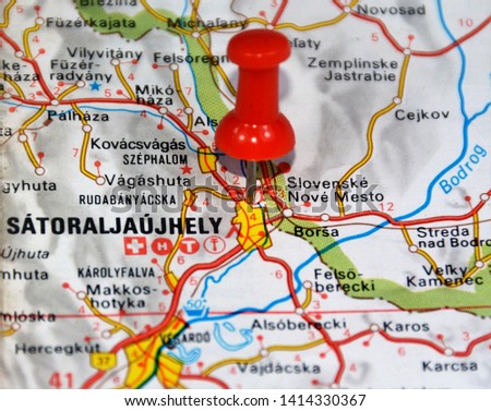 Location on the map of Satoraljaujhely city in Hungary