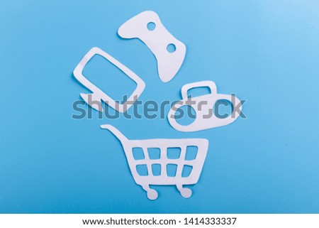 electronic device shopping concept. cartoon style