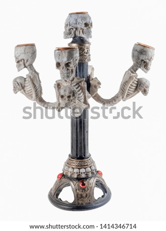 Skeleton candlestick on white background.