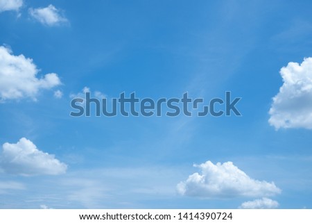 clear blue sky with white clouds under the strong light sun on the sunny day so beautiful like the heaven can use for background with space for text 