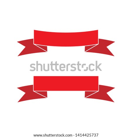 Red Ribbon Icon Vector - Flat and Trendy Sign / Symbol Illustration in White Background
