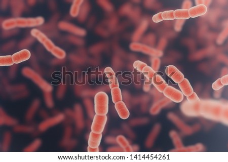 Streptococcus pneumonia red cells. 3D render background   Royalty-Free Stock Photo #1414454261