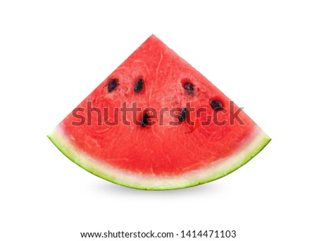 Sliced of watermelon isolated on white background