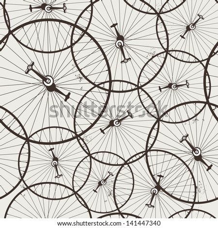 old bicycle wheel seamless, wallpaper, eps8, no transparencies, ideal for prints