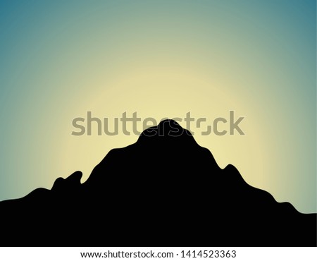 sunrise or sunset over mountain top