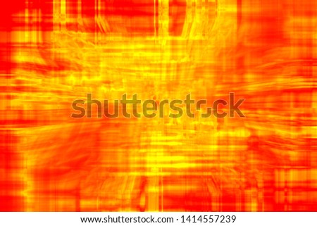 Abstract orange lines on a yellow background. Pattern of the wave lines