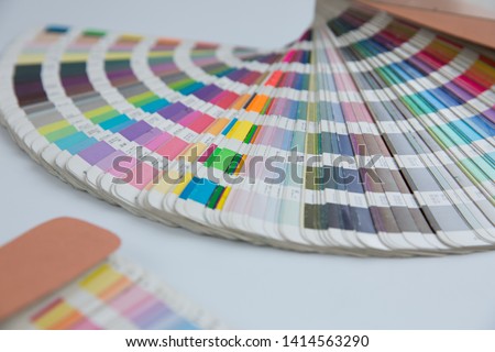 Press color management. Color palette on the white background.