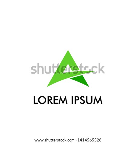 initial A letter logo icon for business or building company with green color and elegant shape