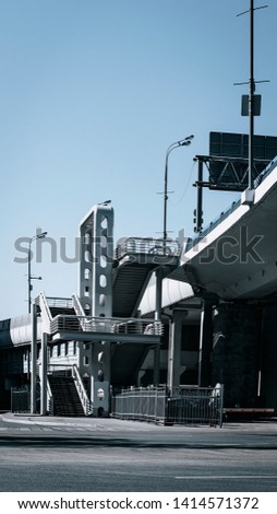 City bridge. Background for banner design. Summer image