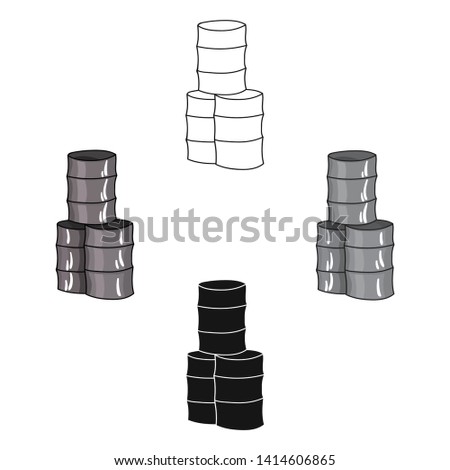 Barricade from barrels icon in cartoon,black style isolated on white background. Paintball symbol stock vector illustration.