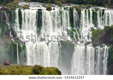 overview of landscape to iguacu waterfalls in Brazil