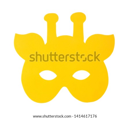 giraffe animal carnival mask isolated on white background