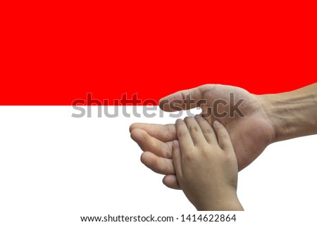 Flag of Indonesia, intergration of a multicultural group of young people