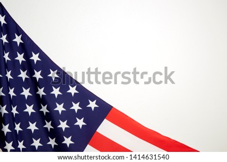 4th of july independence day American flags white background Empty space for text