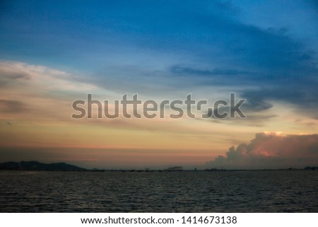Sunset over the sea in Thailand