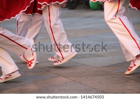 Basque traditional dance in a street festival