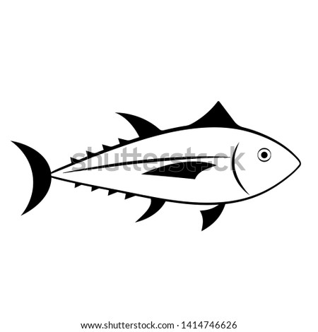 Tuna fish outline icon. Seafood clipart isolated on white background