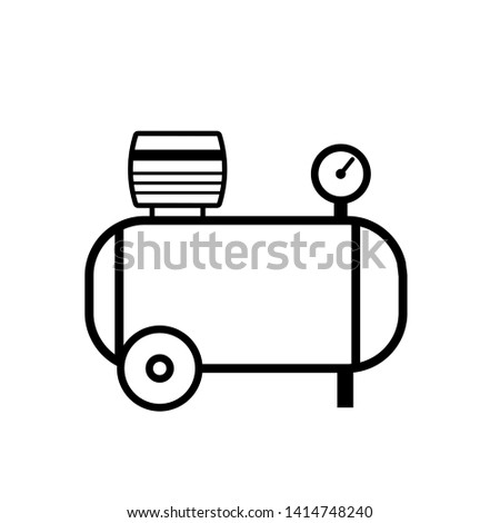 Air compressor outline icon. Clipart image isolated on white background