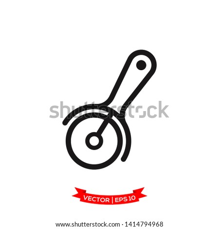 slicer icon vector logo template, kitchen utensil icon, pizza slicer icon  