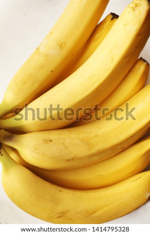 Healthy Yellow Detox. Fresh Banana on white background