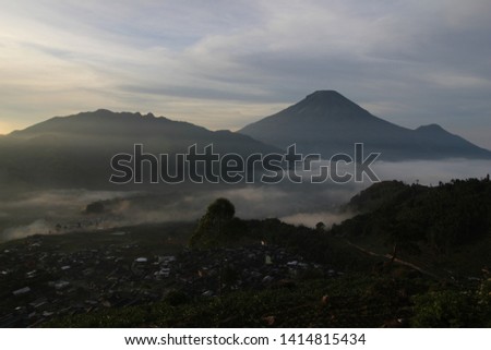morning scenery in a misty mountain

