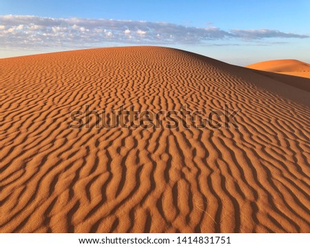 Amazing view of sand dunes in the Sahara Desert. Location: Sahara Desert, Merzouga, Morocco. Artistic picture. Beauty world. 