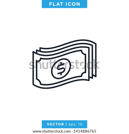 Money Icon Vector Logo Design Template. Trendy Style With Editable Stroke