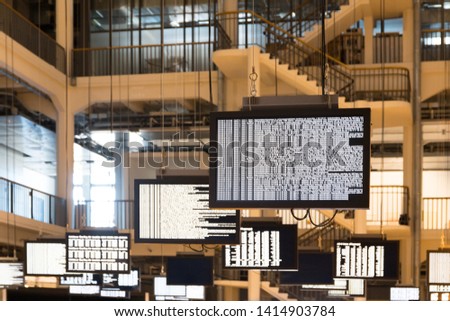 Conference Room with screens and Text