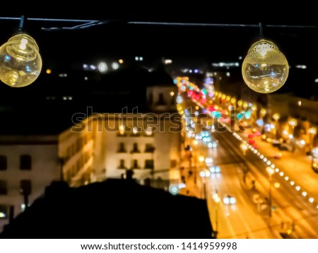 Top view of the night Ligovsky Avenue in St. Petersburg
