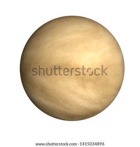 High detailed Venus planet of solar system with atmosphere isolated on white background. Science fiction. Elements of this image were furnished by NASA.