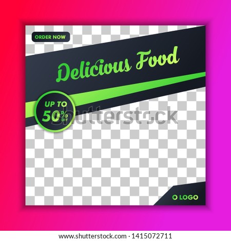 Delicious Food Restaurant Social Media Banner Template Vector suitable for feed, promotion, post, presentation, brochure, poster