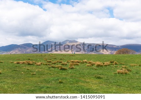 Top view from the hill in Keswick and Derwentwater, UK