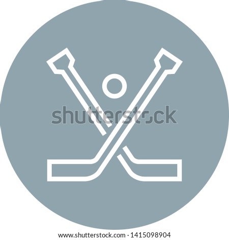 Hockey Sticks Puck Outline Icon