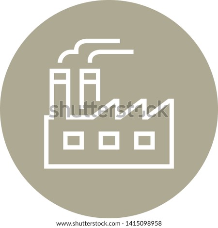 Factory Mill Building Outline Icon 