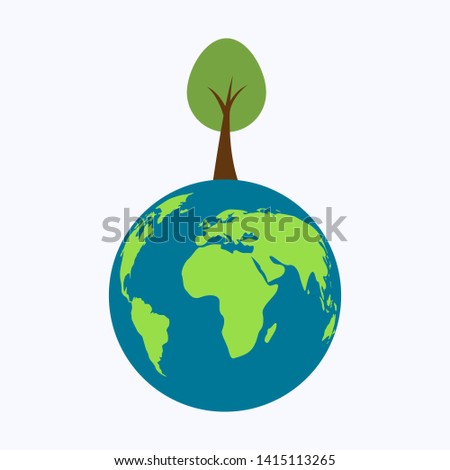 Earth day with world, eco friendly concept  on white backgroud